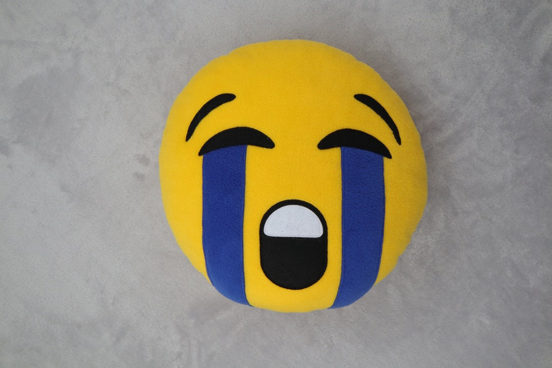 Loudly Crying Emoji Pillow Bawling Face Sad Tears Plush Emoji Sobbing Etsy