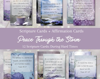 Difficult Times Scripture Cards Bible Verses Journal Cards ATC Cards Prayer Cards, Scripture, Bible Journaling, Affirmation Cards
