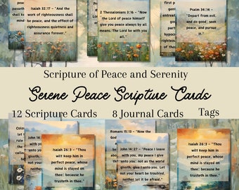 Peace, Serenity, Faith Journaling, Journal Card, Prayer Cards, Scripture, Bible Journaling, Christian Art, Digital Journal Kits, Prayer Kits