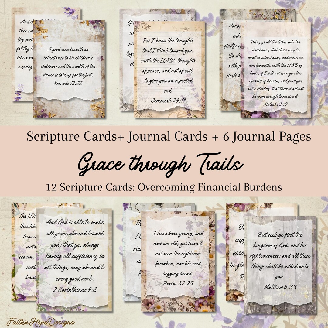Financial Burden Scriptures, Journal Cards, Prayer Cards, Scripture ...