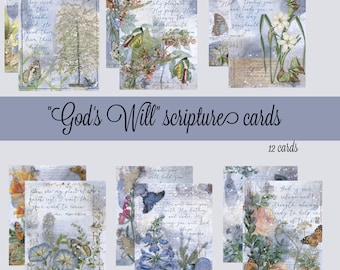 Faith Journaling, Journal Cards, Prayer Cards, Scripture, Bible Journaling, Ephemera, Christian Art, Digital Journal Kits, Prayer Kits