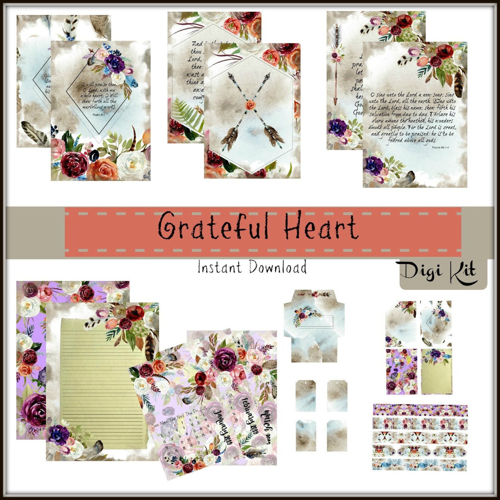 Bible Journaling Faith Journal Kit Printable Instant - Etsy