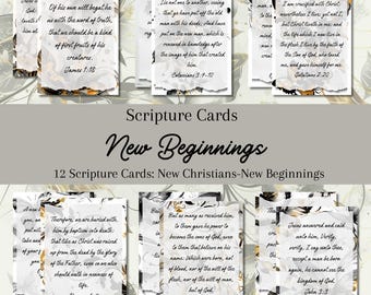 New Beginnings, New Christian Gifts, Born Again, Christian Scripture Cards, Bible Verse, Faith Based, Encouragement, Religious Card, Baptism