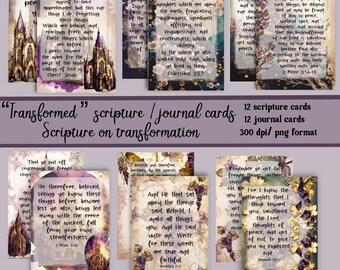 Faith Journaling, Journal Cards, Prayer Cards, Scripture cards, Bible Journaling, Printable, Christian Art, Digital Journal Kit, Prayer Kits