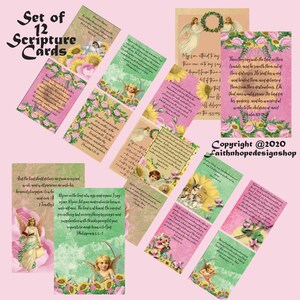 Scripture Journal Cards, Faith Journal, Printable, Digital Kit, Anxiety Scripture, Fear, Healing Scripture, Ephemera, Angels, Sunflowers