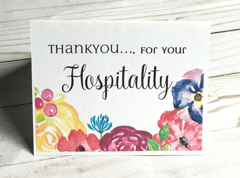 Thank You for Your Hospitality Etsy
