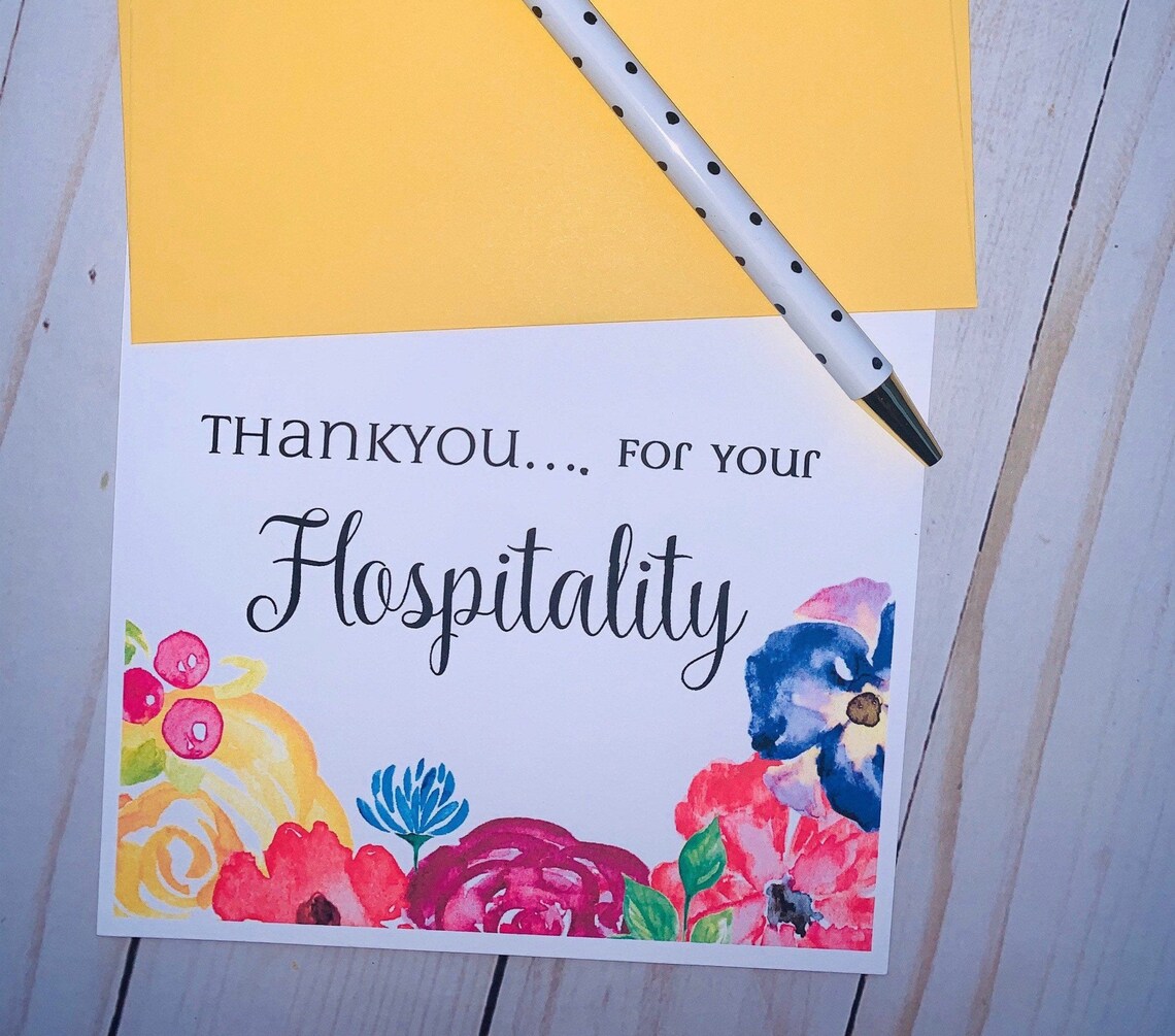 Thank You for Your Hospitality Etsy