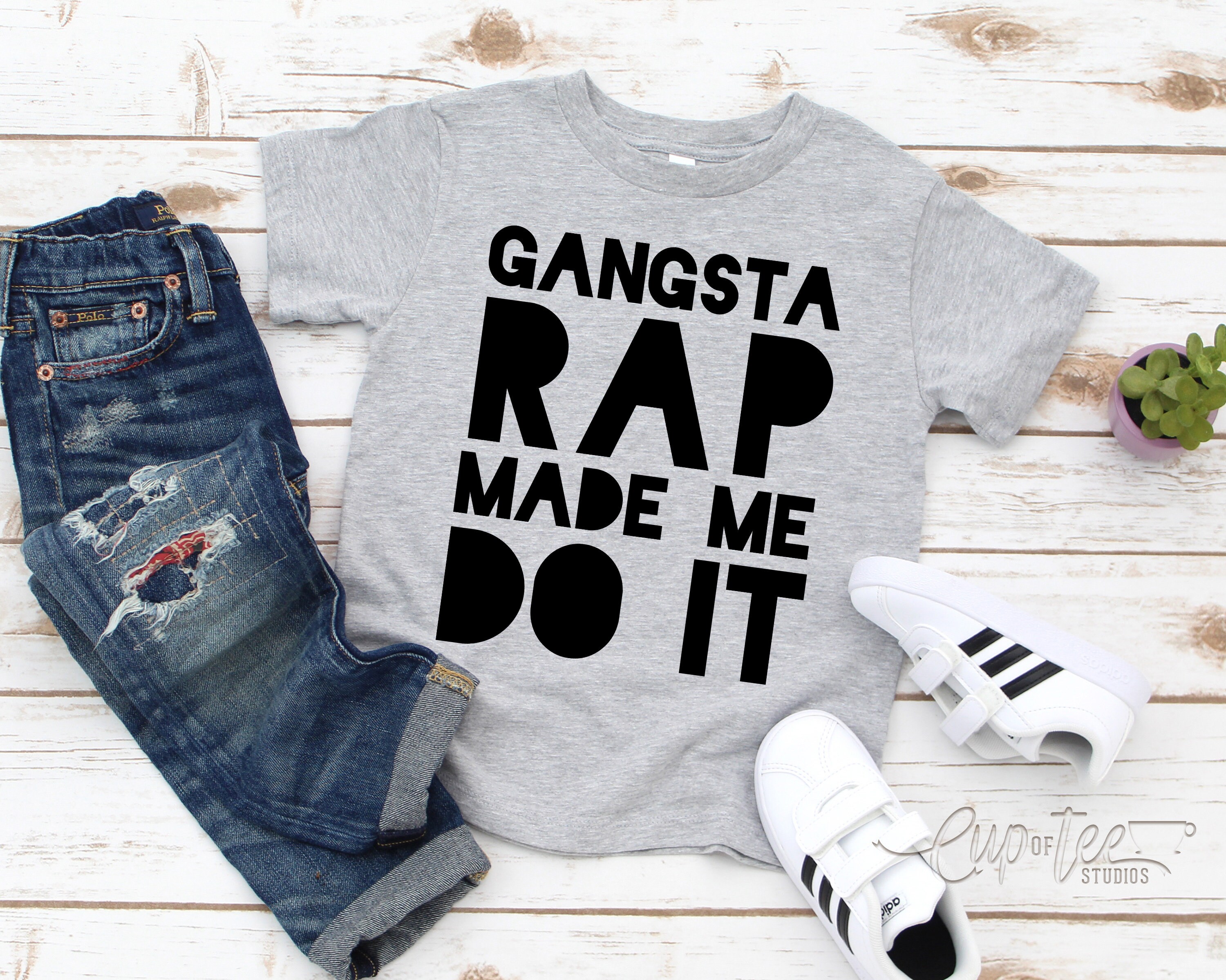 gangsta rap made me do it baby shirt
