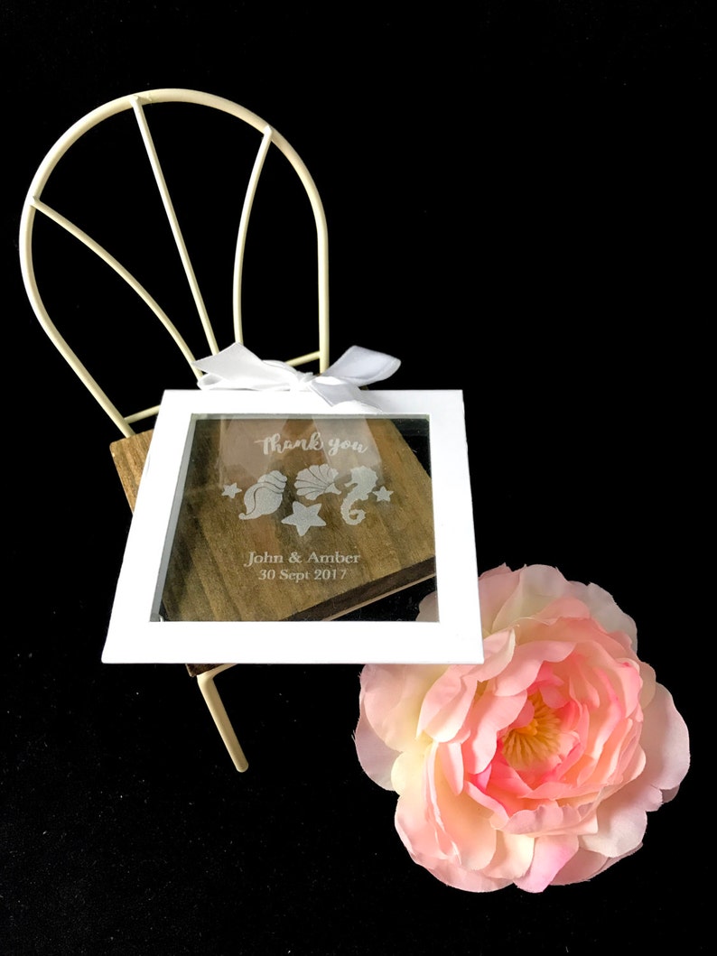 Personalised Engraved Glass Coasters Wedding Bomboniere Etsy Australia