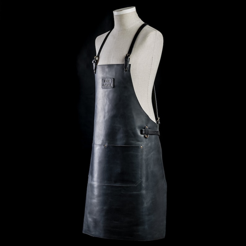 Leather apron for chef Restaurant form style Outdoor apron Welding apron Woodworking apron Bbq apron Black