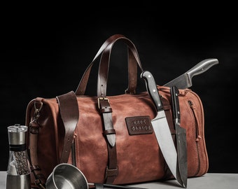 Borsa portautensili in pelle fatta a mano - Borsa da lavoro multiuso, borsa da operaio, borsa da officina per chef e artigiani