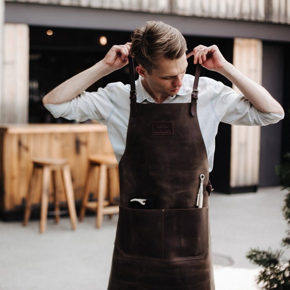 Outset Leather BBQ Apron - Brown : BBQGuys