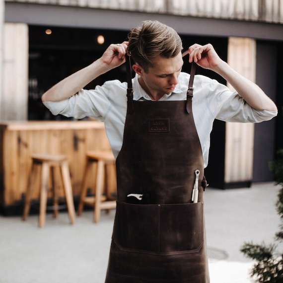 Outset Leather BBQ Apron - Brown : BBQGuys