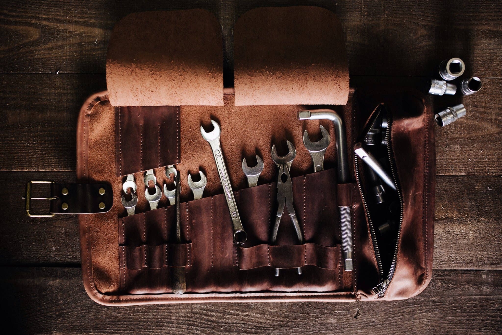 Motorcycle leather tool roll deals