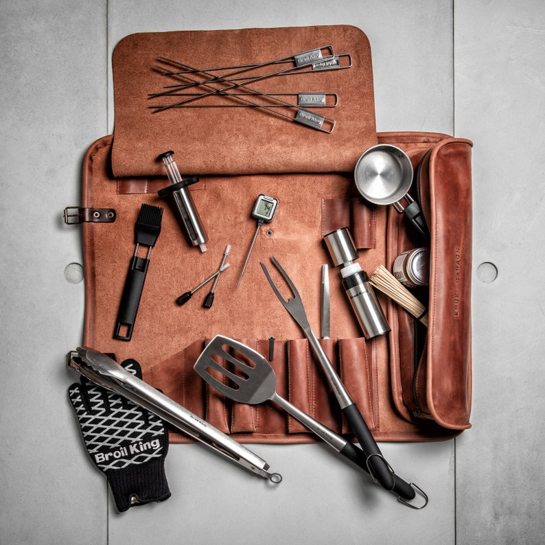BBQ grilling bag Grilling utensil holder Custom grill roll Etsy