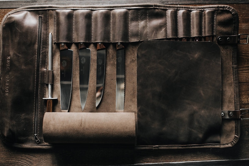 Leather Knife Roll Bag Chefs Tool Bag Gifts for Chef's Etsy