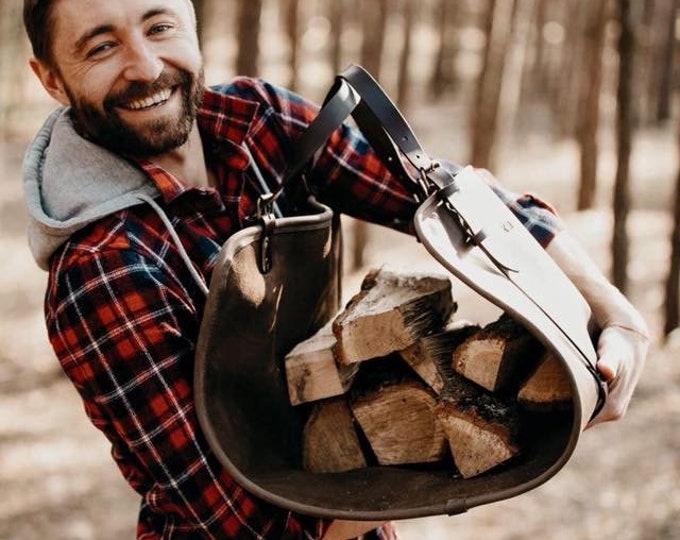 Firewood Carrier Personalized Log Carrier Leather Fireplace Etsy