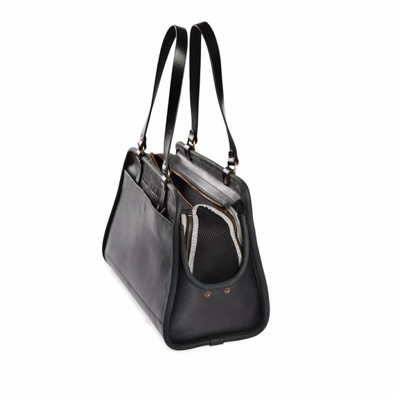 Pet Carrier Coach Small Pet Collar Dog Carrier Leather Pet Tote