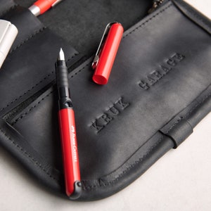 Leather Pencils case Artist organizer Journalist roll School supplies Leather pencils roll Fathers day gift image 10