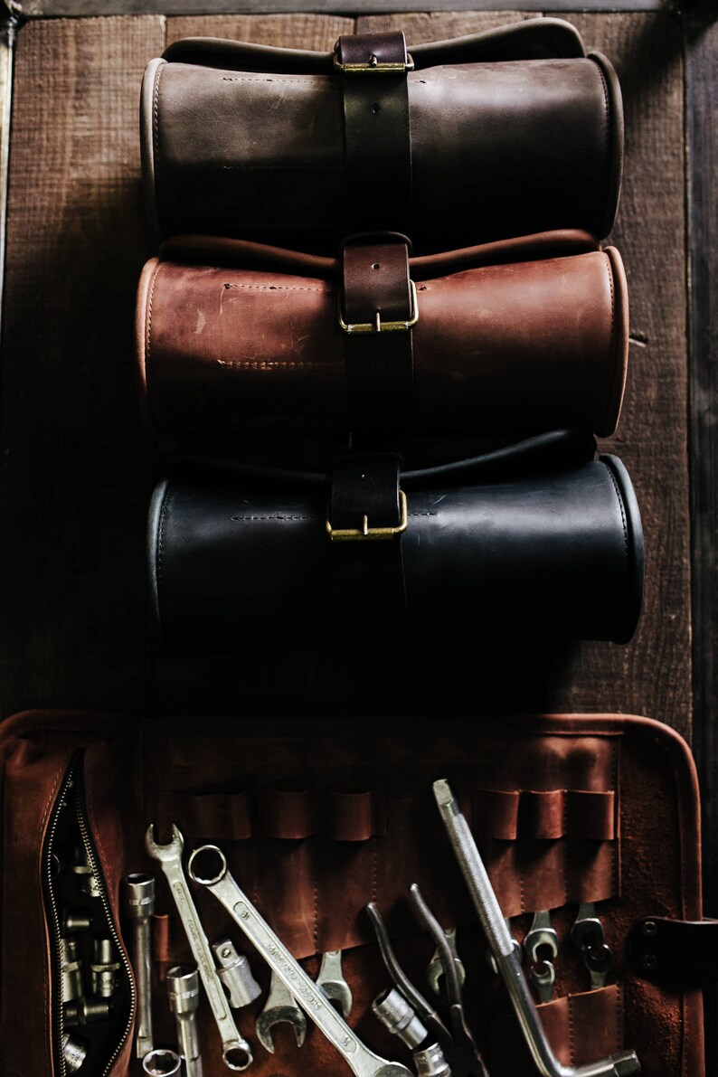 Herramienta de cuero negro Rollo de herramientas artesanales | Etsy