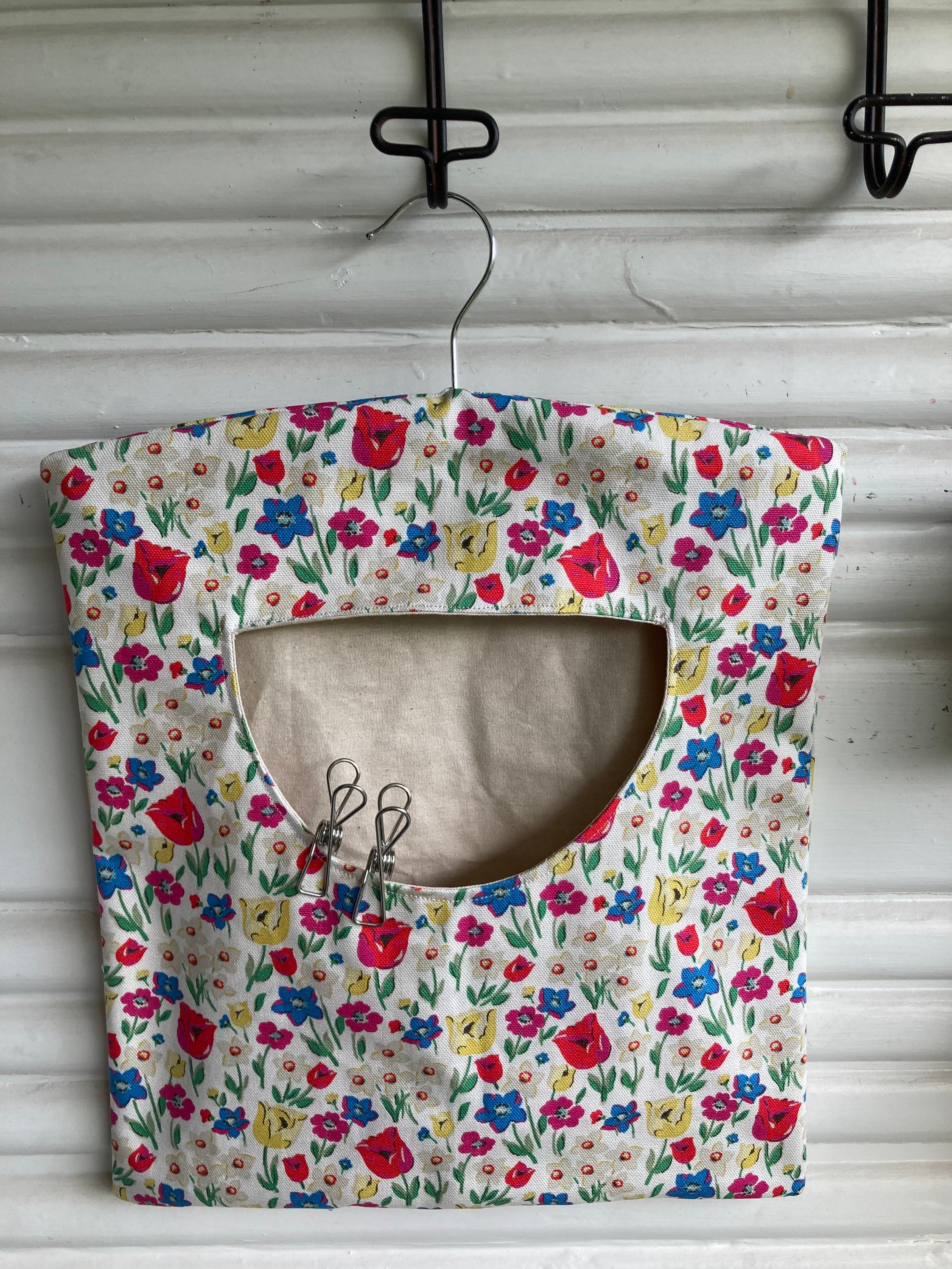 Cath Kidston style canvas Peg bag / peg organise / laundry bag Etsy