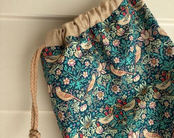 William Morris Strawberry Thief-zakje met trekkoord / cadeauzakje