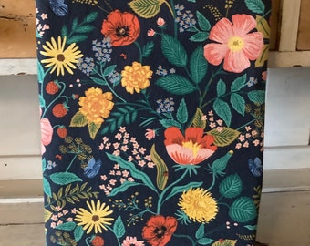 SOLD Custom order for Agnes - Poppy Fields linen/canvas Cotton book sleeve / book sleeve / Rifle Paper co / Anna Bond / book cover