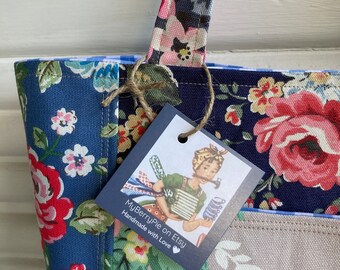 Cath Kidston floral cotton canvas front pocket tote bag /  Shopper