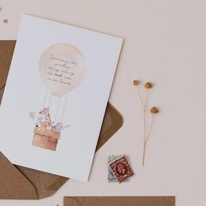 Frühchen Karte, Sentimental Baby Karte, neues Baby Karte, Glückwunschkarte, Heißluftballon Karte
