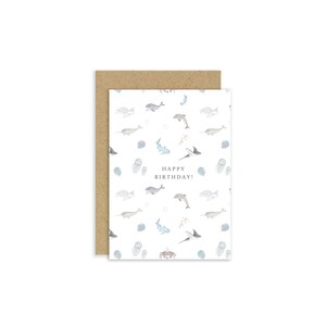Under The Sea Birthday Card, Ocean Card, Shark Card, Happy Birthday Card Kids, Seaside Card