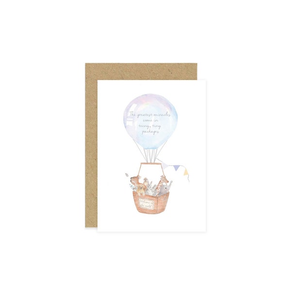 Premature Baby Card, Welcome to The World Card, New Baby Card, Premature Baby, Miracle Card, Hello Little One Card