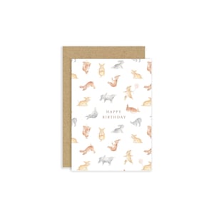 Carte d'anniversaire yoga, carte d'anniversaire lapin, carte pour les amateurs de yoga, carte Pilates, carte lapin salle de sport