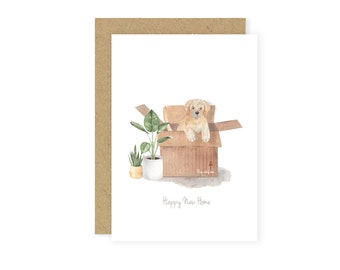 New Home Card, Happy New Home Card, Dog Card, Congratulations on Your New House Card, New House