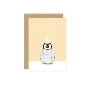 Carte d'anniversaire pingouin, jolie carte d'anniversaire, carte de joyeux anniversaire, c'est votre carte d'anniversaire, anniversaire, carte pingouin, carte de premier anniversaire