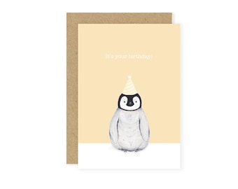 Penguin Birthday Card, Cute Birthday Card, Happy Birthday Card, It's your Birthday Card, Birthday, Penguin Card, First Birthday Card