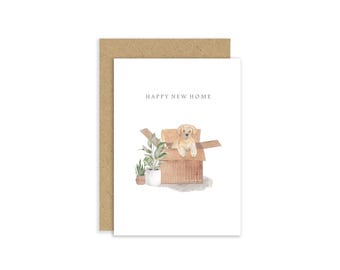 New Home Card, Happy New Home Card, Dog Card, Congratulations on Your New House Card, New House