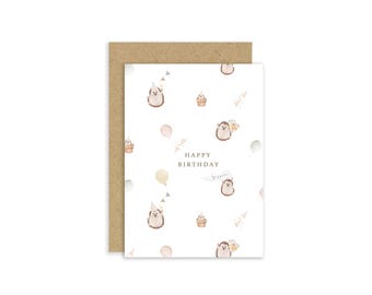 Hedgehog Birthday Card, Cute Hedgehogs
