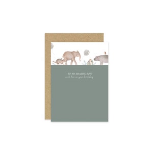 Carte d'anniversaire de fils, carte de fils incroyable, carte d'éléphant, carte d'anniversaire d'enfant, carte de premier anniversaire, carte de souvenir, carte de fête