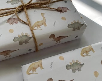 Papier do pakowania prezentów z dinozaurami, Arkusz do pakowania prezentów z dinozaurami, Papier do pakowania prezentów, Papier do pakowania zwierząt