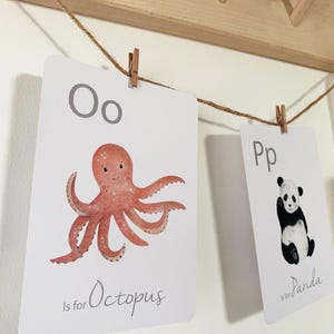 Tarjetas didácticas del alfabeto, Tarjetas de acuarela del alfabeto, Regalo educativo, Tarjetas de aprendizaje, Tarjetas ABC