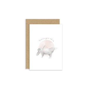 Carta "Hai questo coniglietto", carta "Half Moon Yoga Bunny", carta di incoraggiamento, carta di cura e supporto
