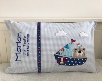 Pillow with name for baptism