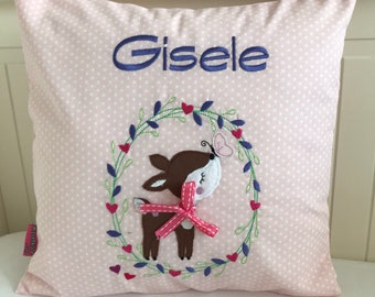 Name pillow with cute deer