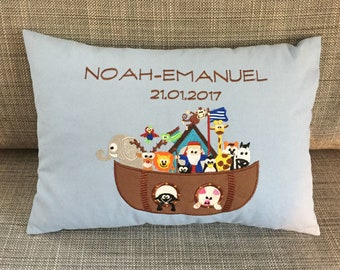 Namenskissen zur Taufe mit Arche Noah - Etsy.de