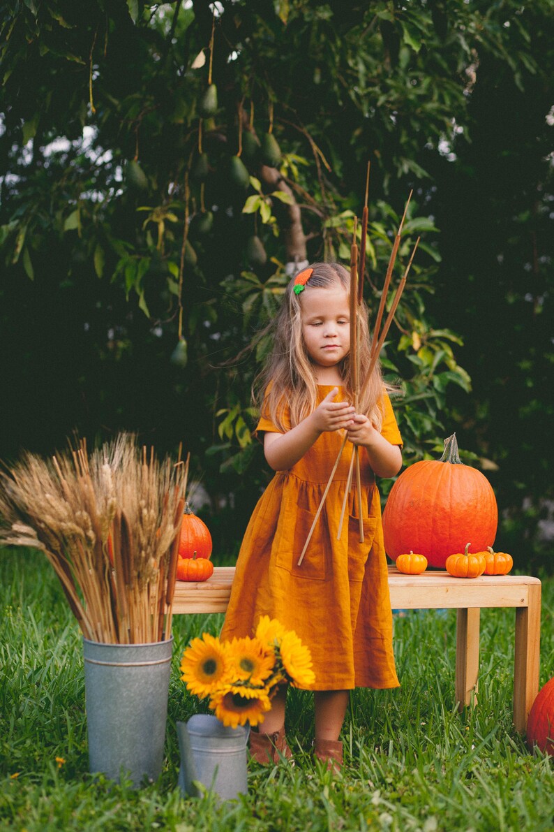 Girls linen dress girls spring dress linen dress toddler Etsy
