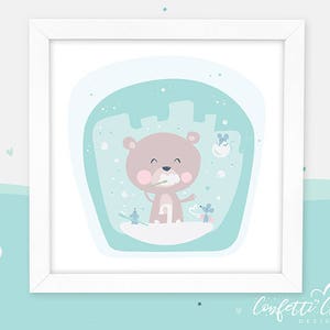 Cute Teddy Bear Brushing Teeth Printable Picture, Nursery Wall Art, Instant Download, Mice, Bathroom, Baby, Kids Room Decoration,Fun, Decor