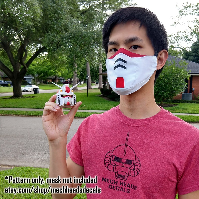 Gundam Face Mask Sewing Pattern PDF with Instructions This is image 4