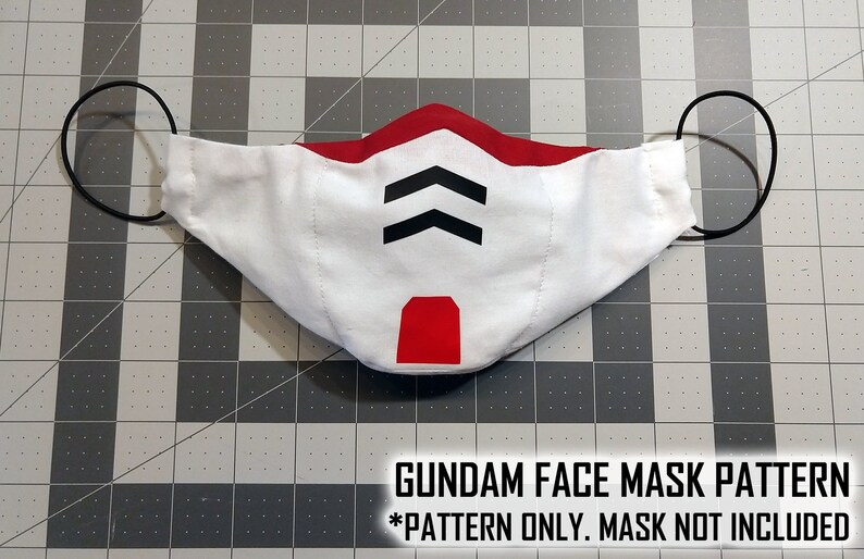 Gundam Face Mask Sewing Pattern PDF with Instructions This is image 5