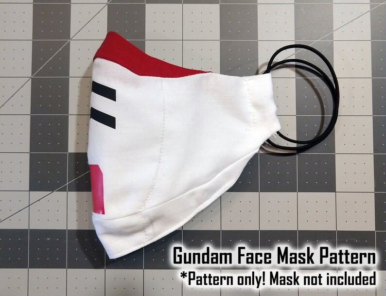 Gundam Face Mask Sewing Pattern PDF with Instructions This is image 3