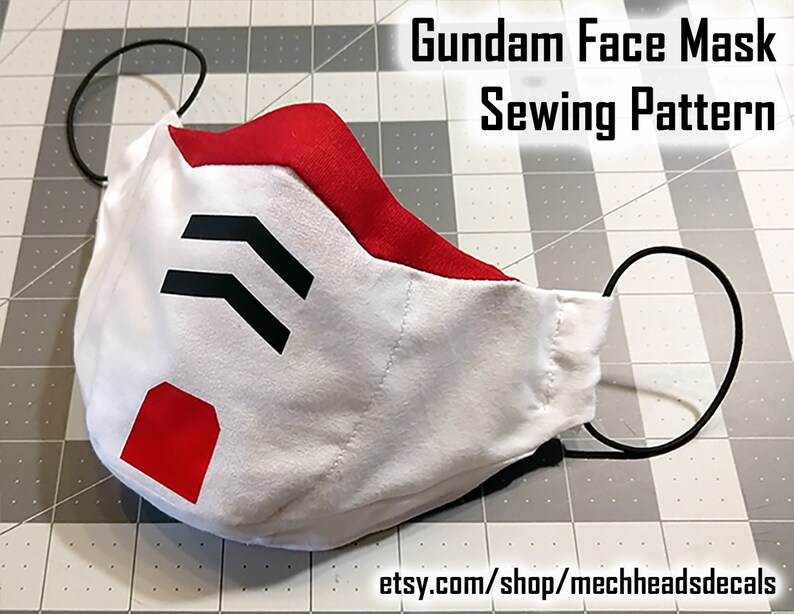 Gundam Face Mask Sewing Pattern PDF with Instructions This is image 1